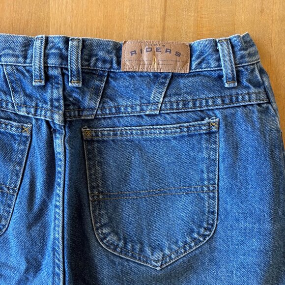 Vintage Navy Blue Riders Denim Jeans High Waisted Straight Leg Pants 16 - Picture 5 of 7